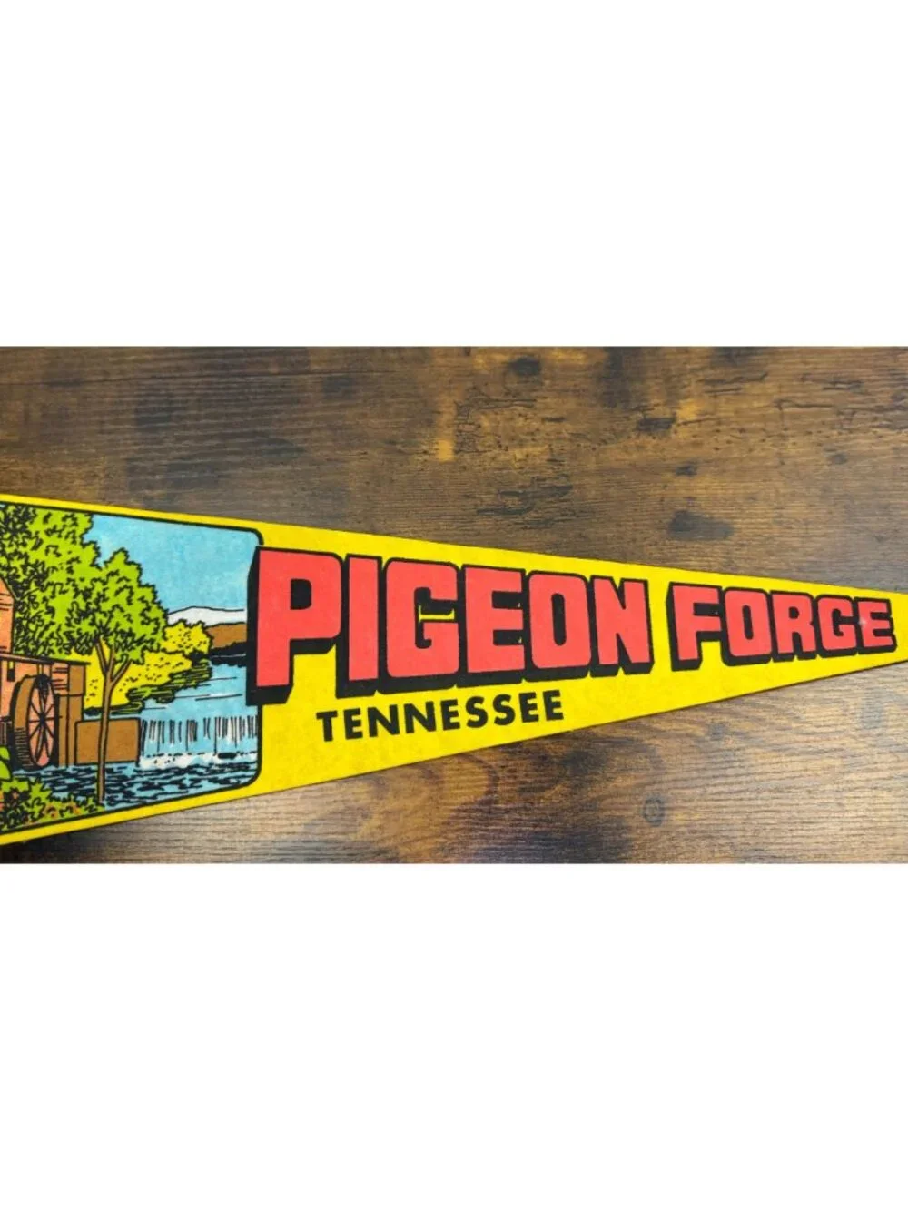 Vintage Pigeon Forge Tennessee Felt Pennant Souvenir 25 inches